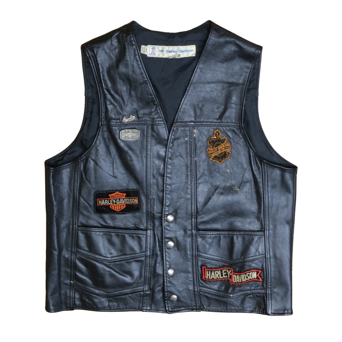 Vintage Harley Davidson Motorcycles Leather Vest Jacket Size