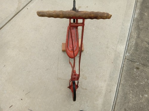 Vintage Push Scooter Metal Frame with Wooden Handle - Picture 3 of 4