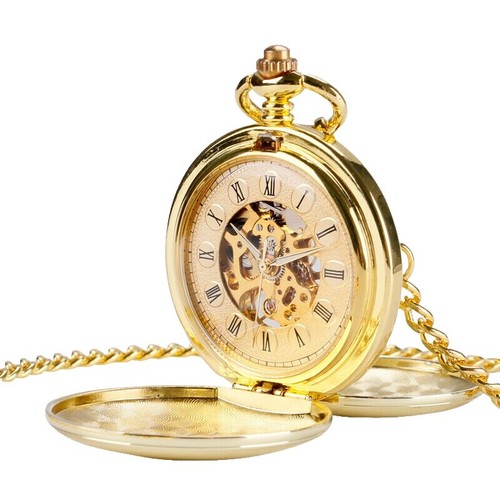 Vintage Hanover Small Pocket Watch Manual Gold Tone Engraved 