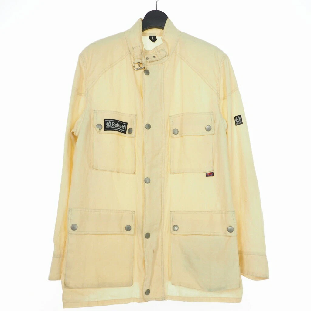 Belstaff Linen Riders Jacket Blouson Yellow Mens Vector 230123
