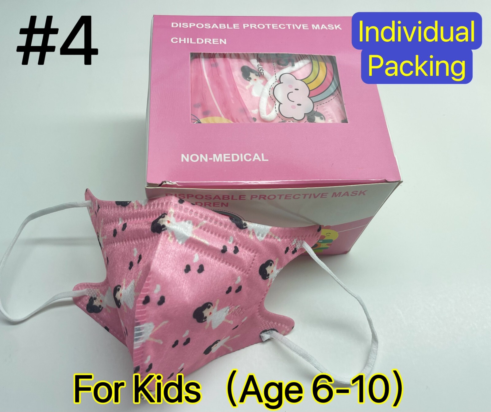 100/20 Pcs White KN95 Protective 5 Layer Kids Face Mask BFE 95