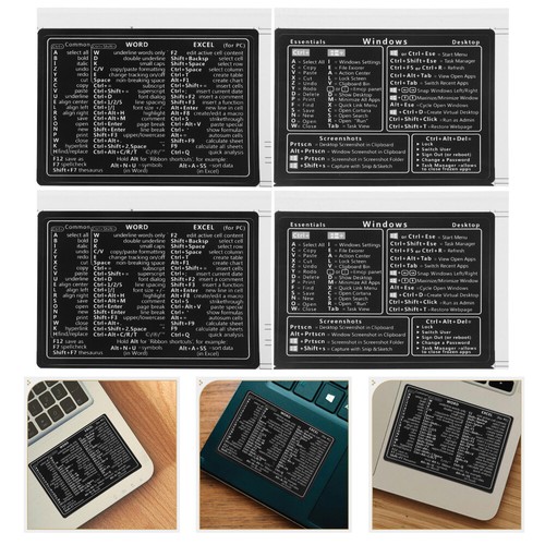 4Sheets Aufkleber Mit Tastenkombinationen Laptop-Tastenkürzel - Photo 23/31