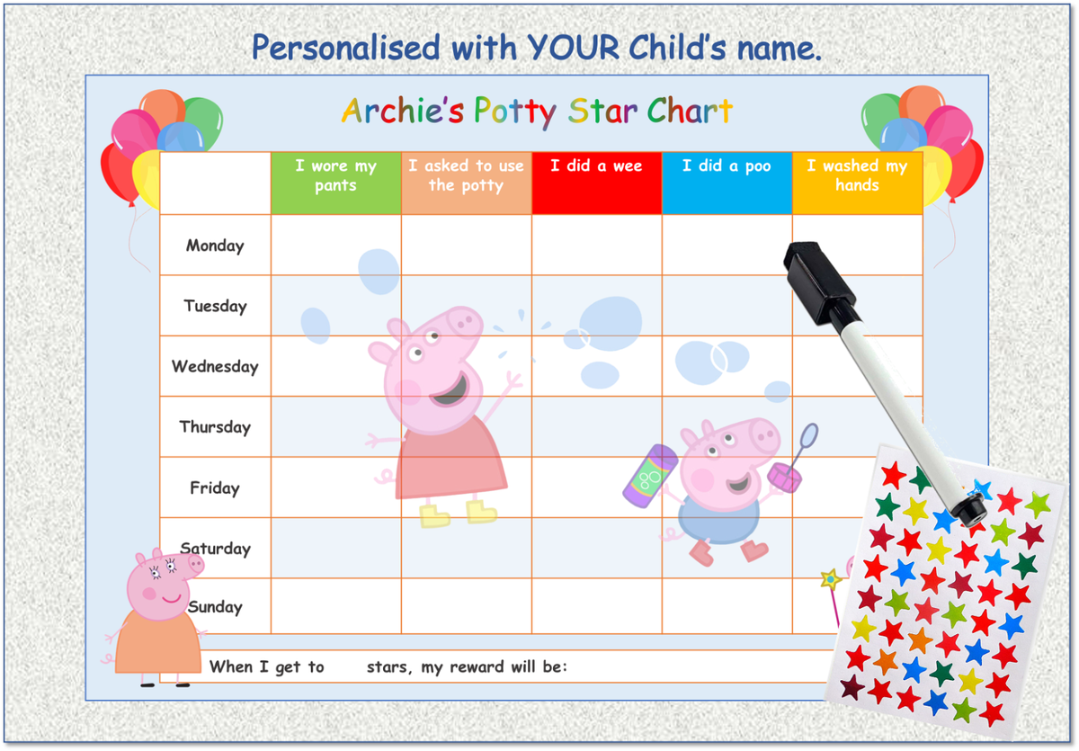 Potty Toilet Training Reward Chart Personalised Boys Girls Sticker Reusable PP | eBay potty-toilet-training-reward-chart-personalised-boys-girls-sticker-reusable-pp-ebay