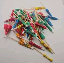 47 Cocktail Umbrellas Toothpicks Most Still Have The Rubber Band Around Them
