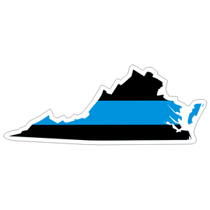 Virginia-VA-State-Thin-Blue-Line-Police-Sticker-Decal-221-Made-in-U-S-A