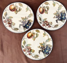 Set Of 3 Pier 1 Fruit England Angleterre 10” Dinner Plates