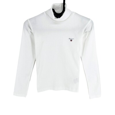 GANT Boys White High Neck Jumper Sweater Size 7-8 Years 122