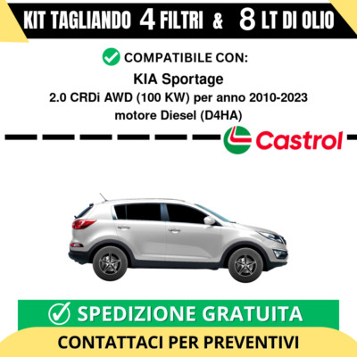 Kit Tagliando Completo Per Ford Ecosport 1.0 EcoBoost 74 KW (2018-2023): 5 Litri Olio TOTAL + 3 Filtri, Spedizione Gratis