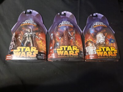 STAR WARS REVENGE OF SITH SNEAK PREVIEW FIGURES LOT 3  GRIEVOUS-TION MEDON-R4-G9