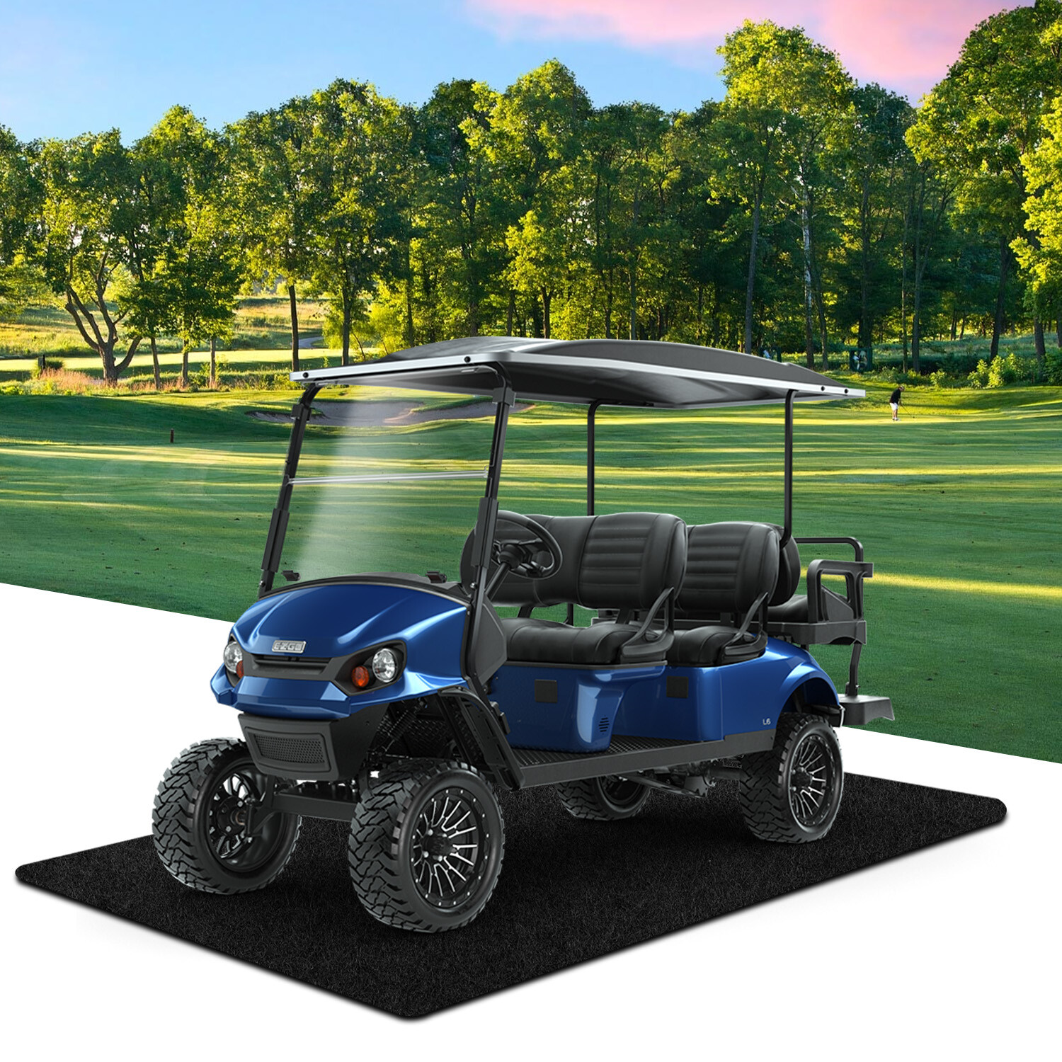 Premium Golf Cart Floor Mat: Waterproof Oil Absorbent Parking Garage Mat, Durable US Size 4.9ft x 9.1ft for Ultimate Protection and Cleanliness