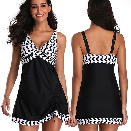 AU Summer Women Tankini Set Swim Dress Two Piece Swimsuit Bathing Suit Plus Size - Picture 11 of 20