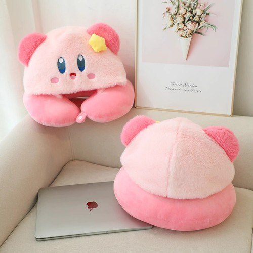 2X Happy Kirbuy U-Shaped Soft Hooded Daily Travel Neck Pillow Soft Plush Pillow - Picture 10 of 17