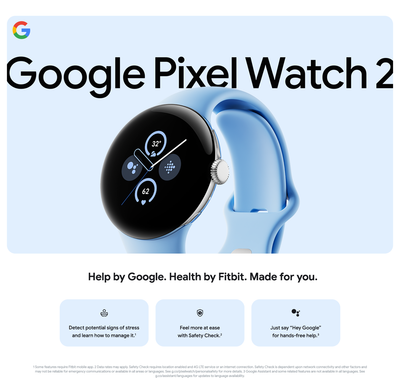 Google Pixel Watch 2 WiFi with the best of Fitbit and Google Google Pixel Watch 2 WiFi with the best of Fitbit and Google