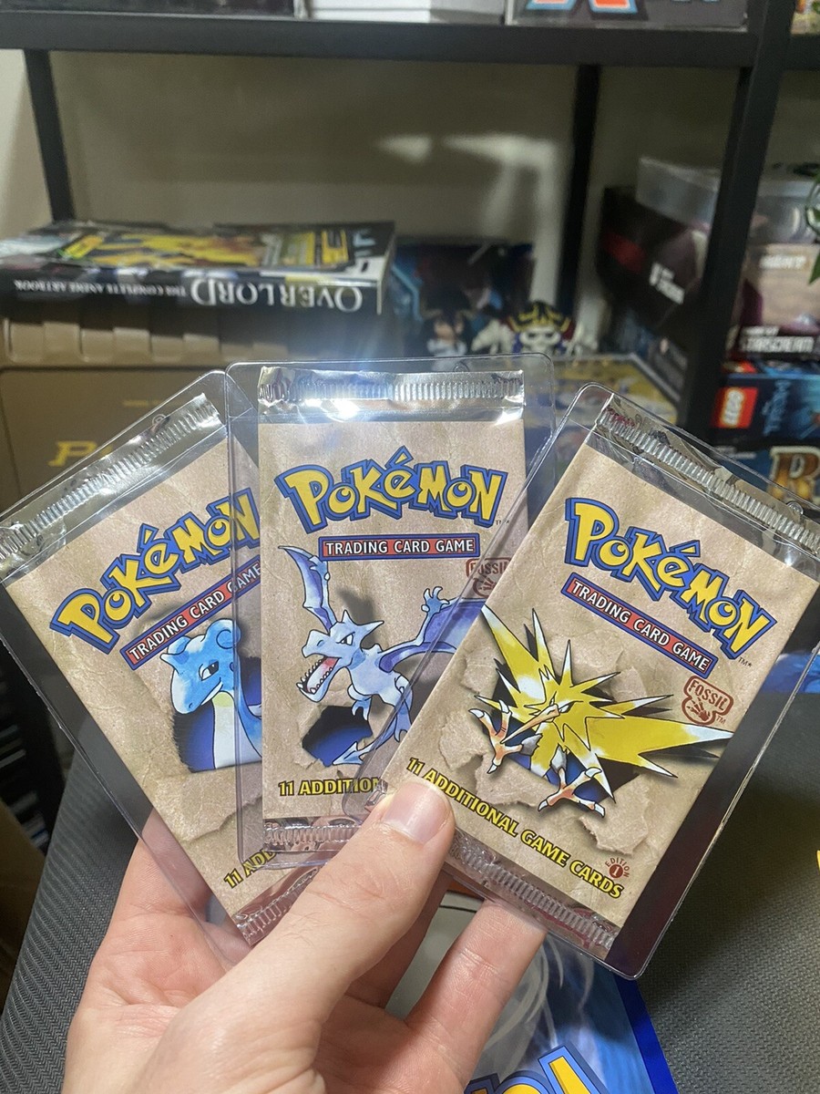 🦴 (3) 1st Edition Fossil Pokémon Packs (EMPTY) - NO CARDS