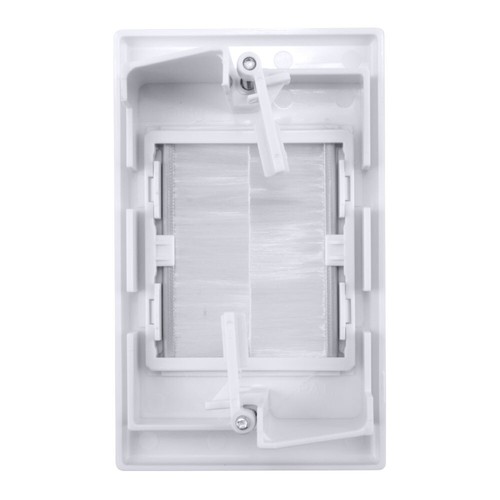 Construct Pro Cable Management Brush Plate (Dog-Ear Installation Tabs, White) - Picture 2 of 9
