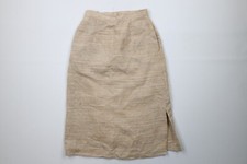 Vintage 70s Rockabilly Womens 8 Distressed Silk Blend Tweed Pencil Skirt USA