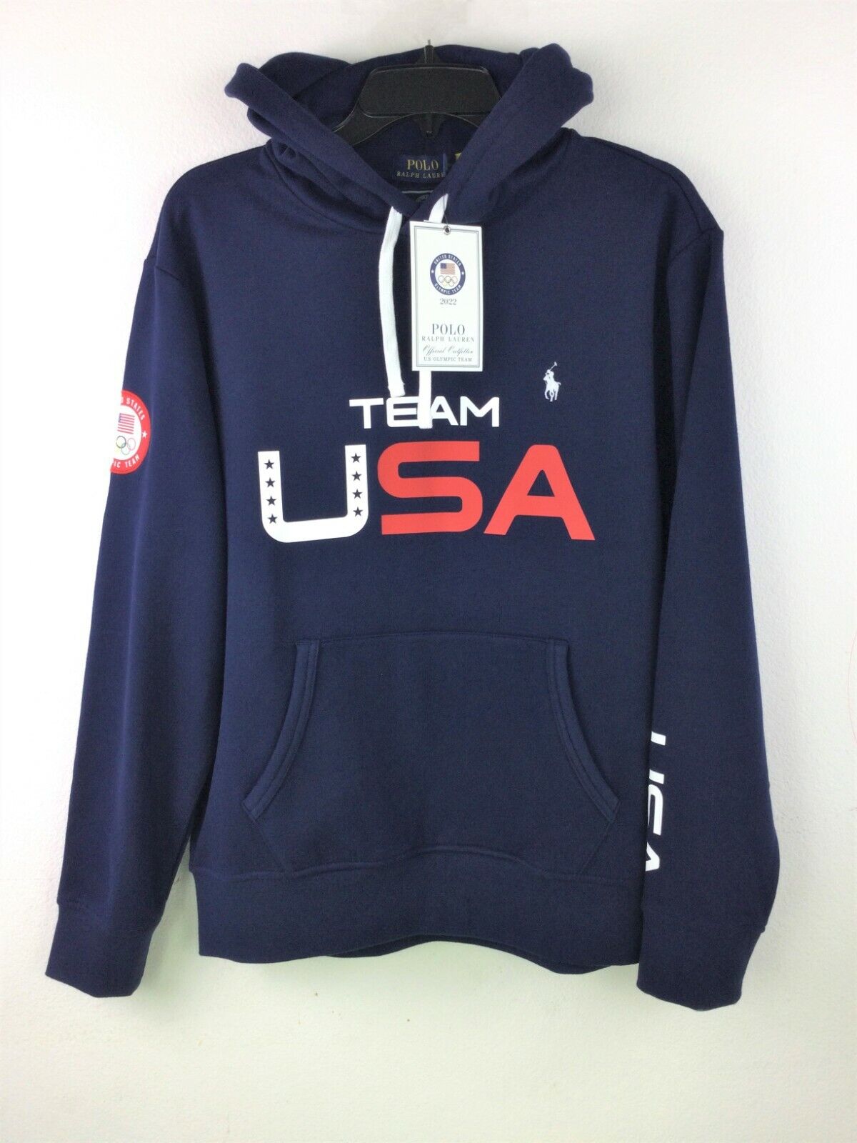 Polo Ralph Lauren Men 2022 Winter Olympic Team USA Official Fleece Hoodie Navy