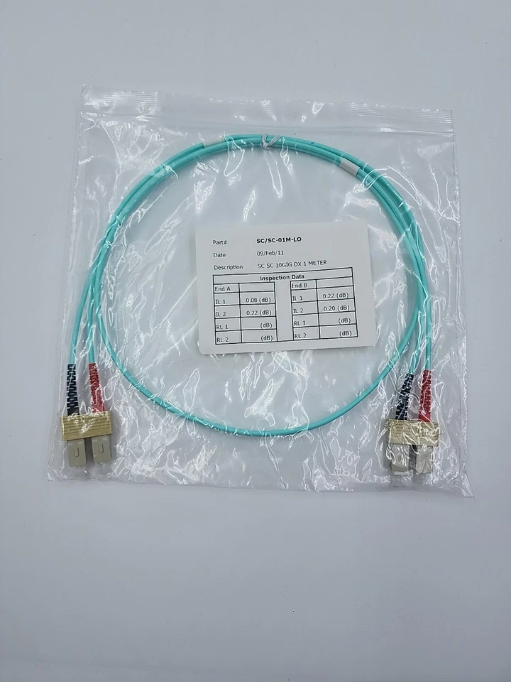 10 X Corning 1M SC to SC UPC Duplex 10G OM3 Multimode Fiber Optic Patch Cable - Image 2 of 4