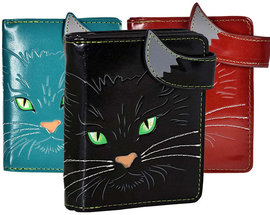 Fluffy Green Eyed Kitty - Small Faux Leather Wallet by ShagWear | eBay