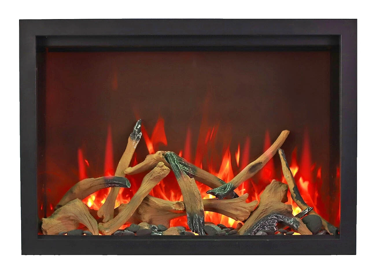 Black Electric Birch Fireplaces