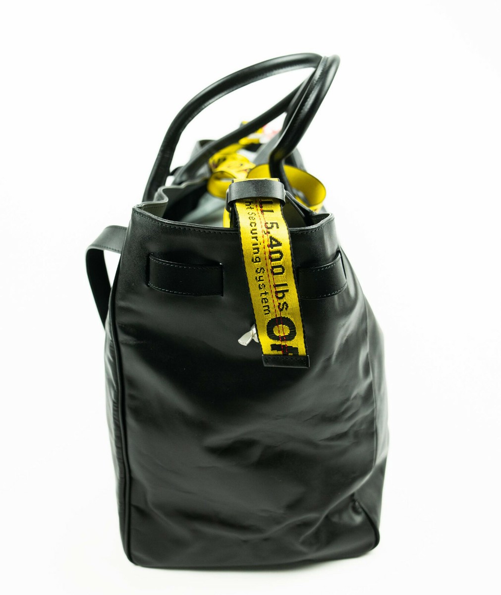 【送料&関税込】Off-White Hand Bag In Black Leather Off White by Virgil Abloh - Black Women Work Bag | JHROP