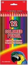 BAZIC Vibrant Pre-Sharpened Colored Pencils Drawing Sketching Coloring 12 pc Set