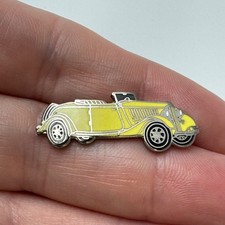 Vintage 1934 Ford Roadster Yellow Classic 1930s Car Enamel Lapel Pin