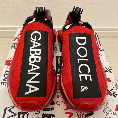 Red DOLCE&GABBANA D&G Sorrento Sneakers Socks Size EU36