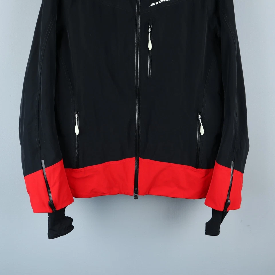 STOCKLI Mens 4-Way Stretch Insulated Vented Black Red Race Ski Jacket Size M/50 - Image 3 of 4