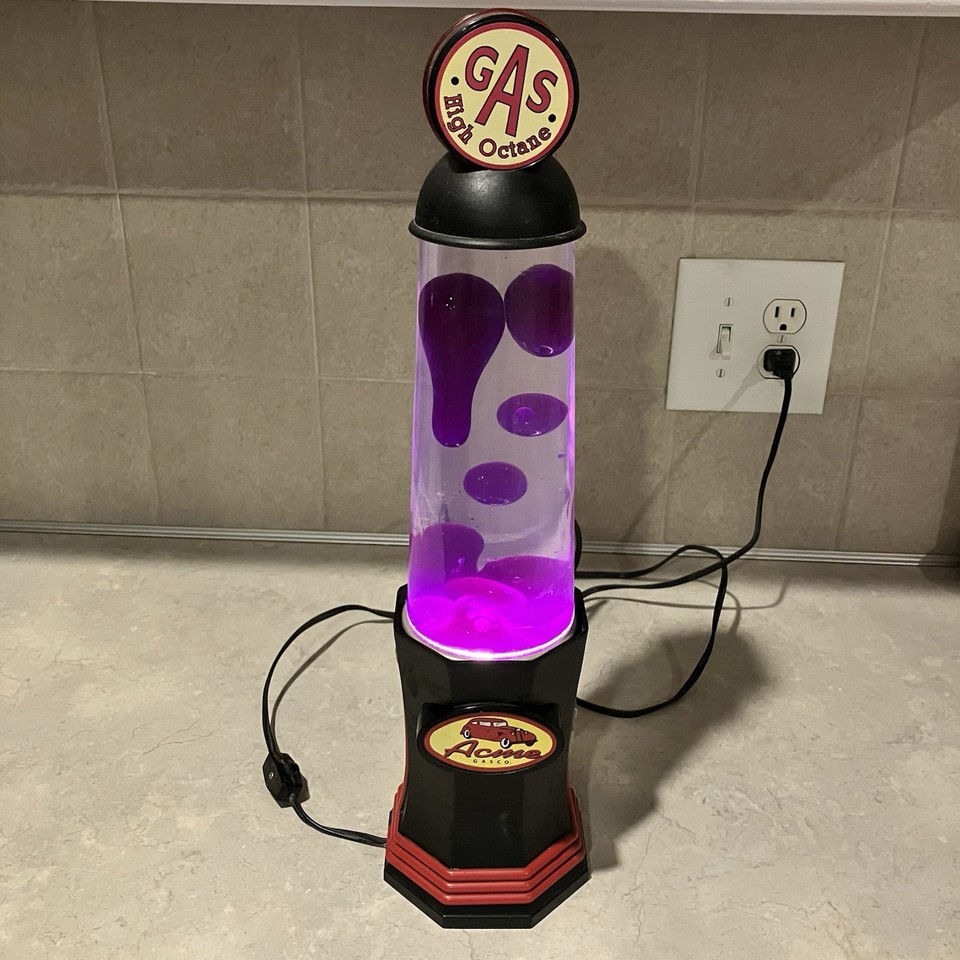 A lava lamp shaped like a vintage gas pump — the ACME GAS CO. branding makes this a jaw-dropping novelty that sits at the intersection of Americana and retro kitsch.