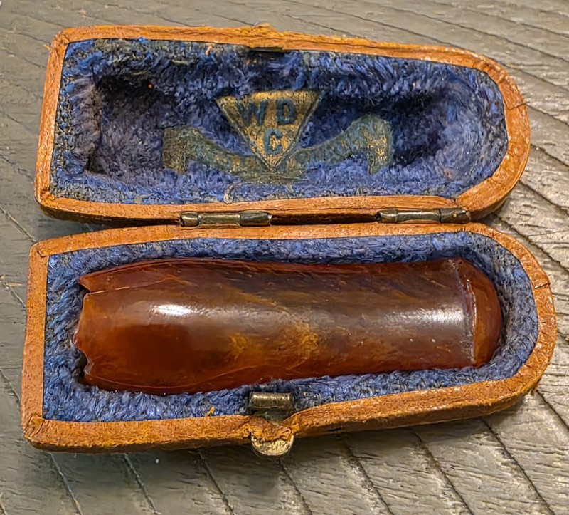 W D C Amber Mouthpiece / Cigarette Holder vtg As Is