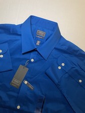 Arrow Shirt Men's 15-15.5 34/35 Blue Slim Fit Dress Persian Shirt Business