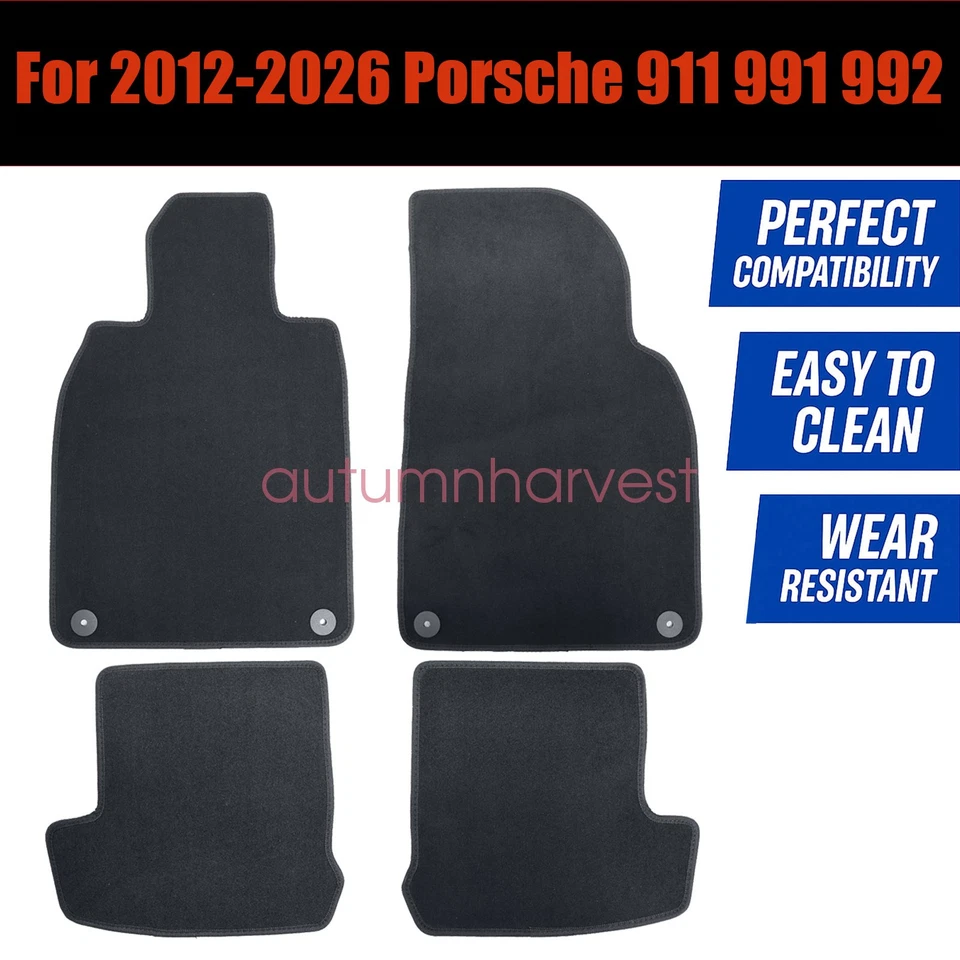 Alfombrillas de terciopelo delanteras y traseras 4 piezas para Porsche 911 991 992 2012-2026 nuevas Foto 3 de 4