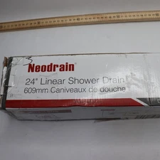 Neodrain Linear Shower Drain with Stripe Pattern Surface Gold - Sealed