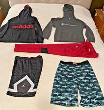 Lot of 5 piece Boys clothing Large 14-16 Clothes Jordan, Adidas, Champion, RBX 