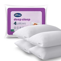 Silentnight Deep Sleep Pillows 4 Pack Soft Medium Support Hotel Bed Deluxe Sleep