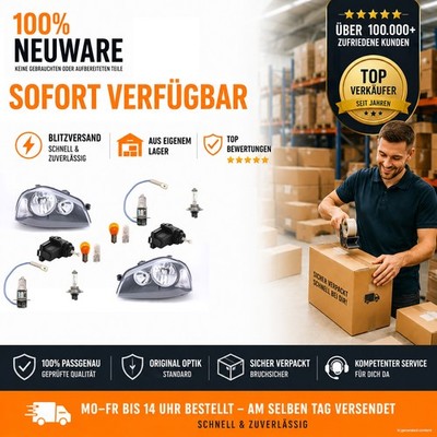 Scheinwerfer Set passend für Seat Arosa 6H 00-04 Leuchtmittel L R m. Stellmotor