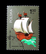 Poland Stamps Scott 2038 Sailing Ship 1 Zloty 1974 Used OG
