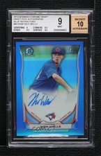 2014 Bowman Draft Chrome Pick Blue Refractor /150 Nick Wells BGS 9 MINT Auto c7y
