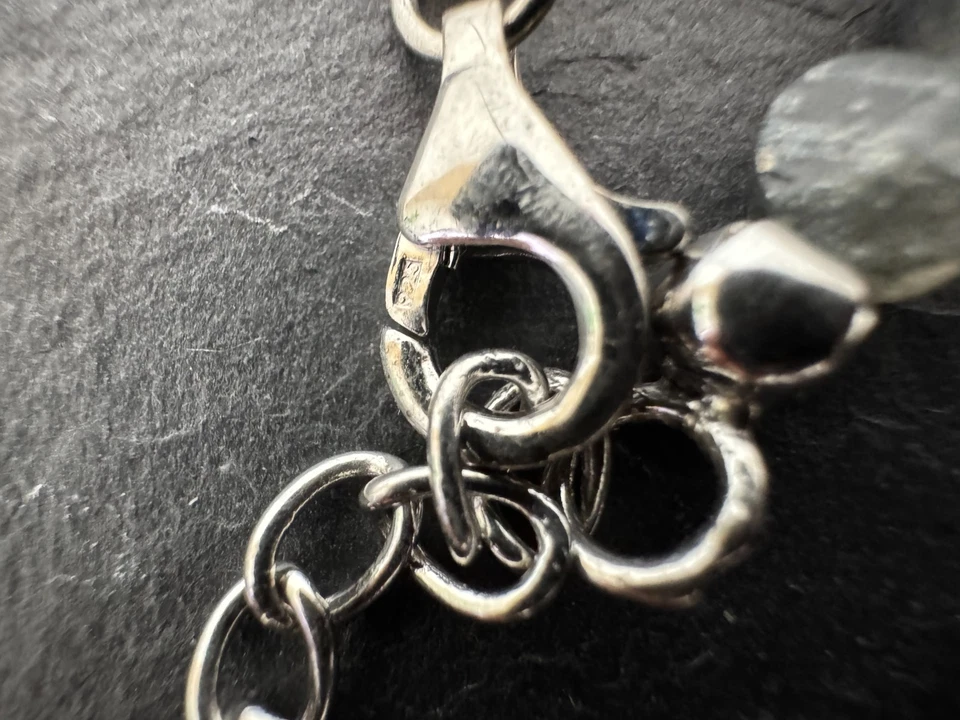 Labradorit Kette Collier facettiert 925 Silber 46+5cm ca 85 carat 6 mm Art G7 - Bild 3 von 4