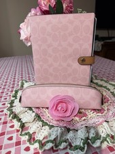 COACH POWDER PINK NOTEBOOK COACH PENCIL SET