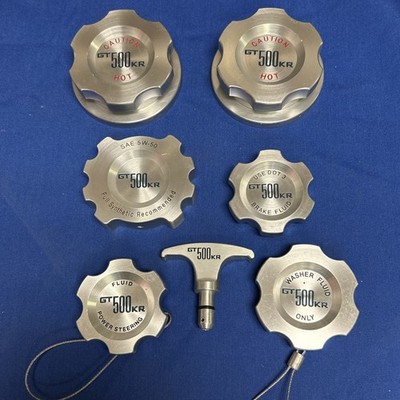 Rare 7 piece Shelby GT500KR Billet Aluminum Engine Cap Set Synthetic oil