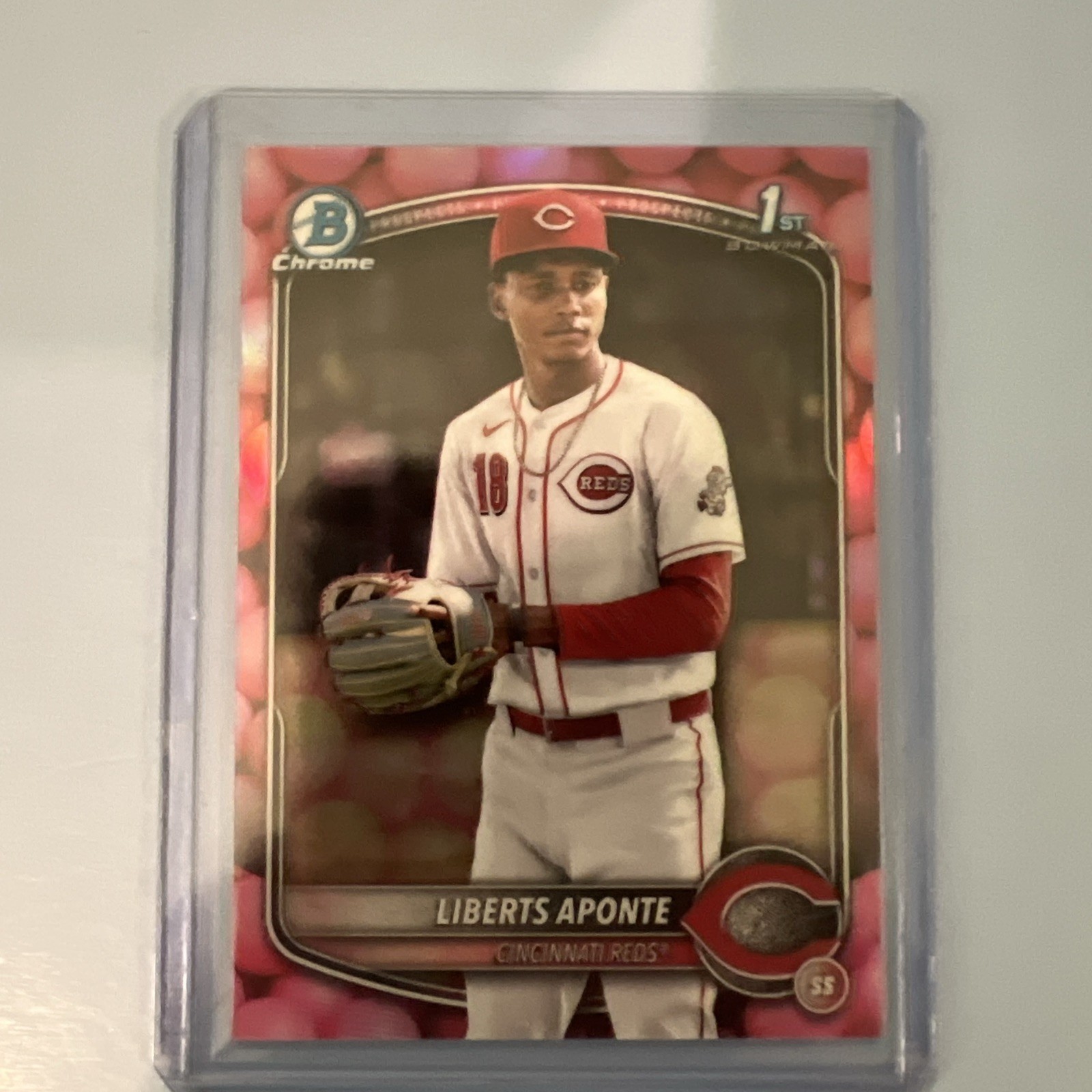 2025 Bowman Chrome Liberts Aponte 1st SSP Bubble Gum Refractor #BCP-174