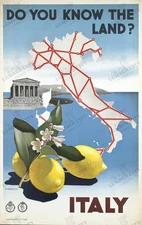 Do You Know The Land Italy 1930s Michahelles Travel Poster Wall Art Print