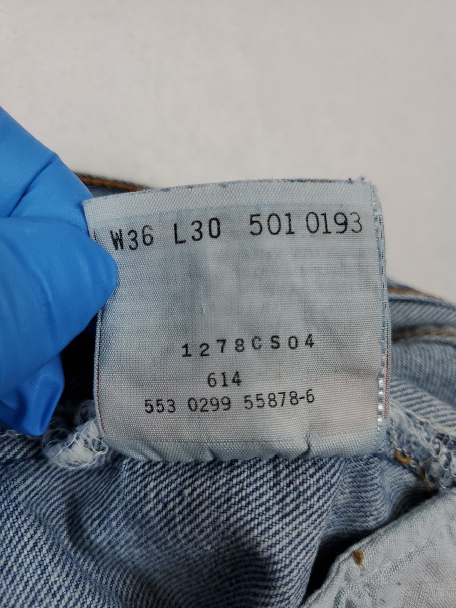 Levis 501 0193 Blue Jeans Mens W36 L30 Button Fly 1999 Made in USA