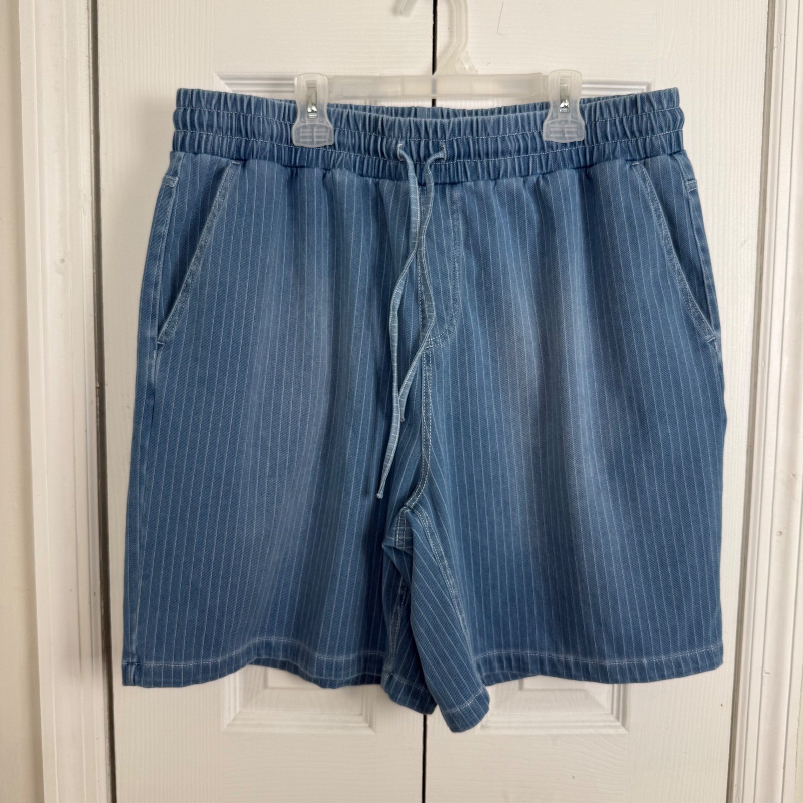 Halara Flex Mid Rise Washed Denim Casual Baggy Shorts Coastal Aesthetic Elastic