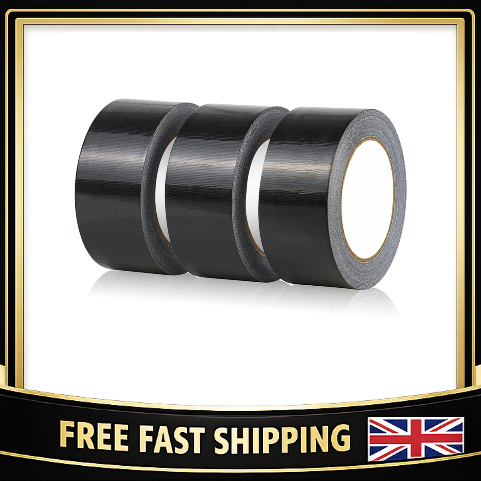 Black Gaffer Tape 48mm x 45m Pack of 3 – Strong Waterproof Duct Tape Heavy Duty