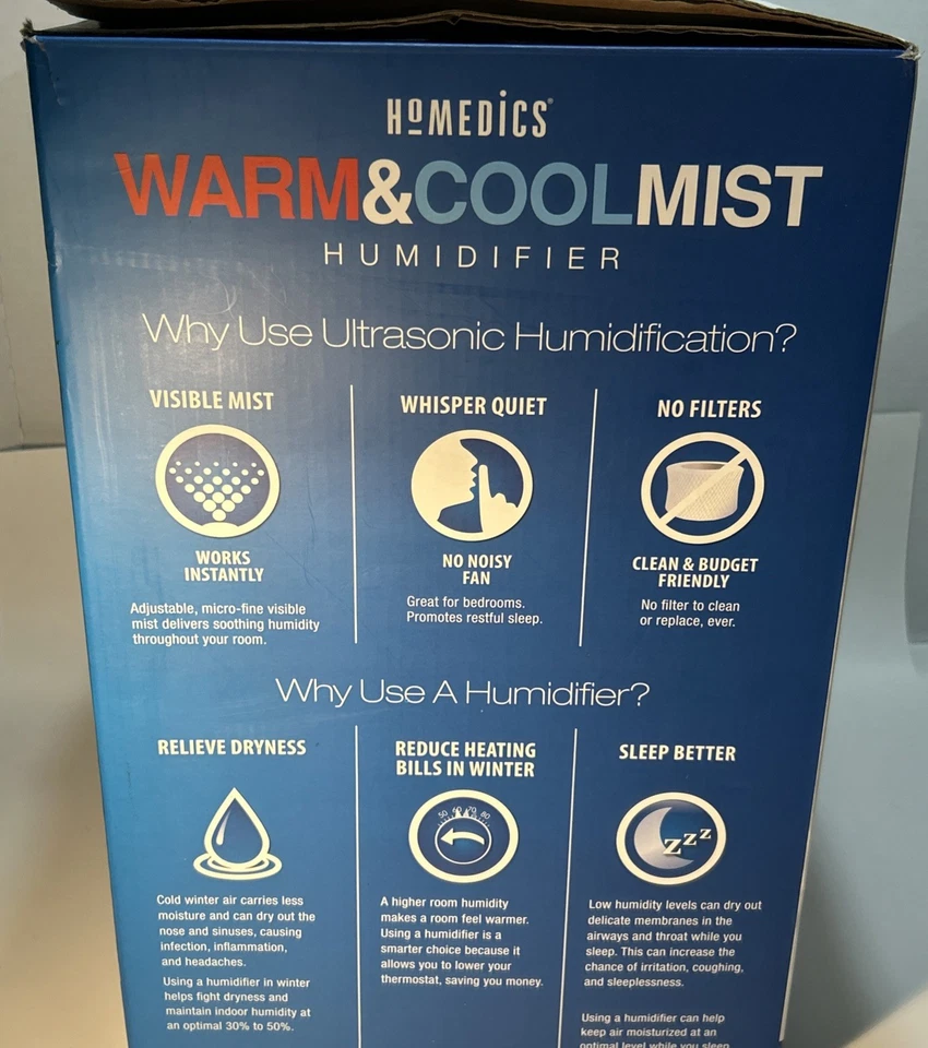 Homedics Warm & Cold Mist Humidifier, UHE-WM80 1.4 Gallon, Black - Image 3 of 4