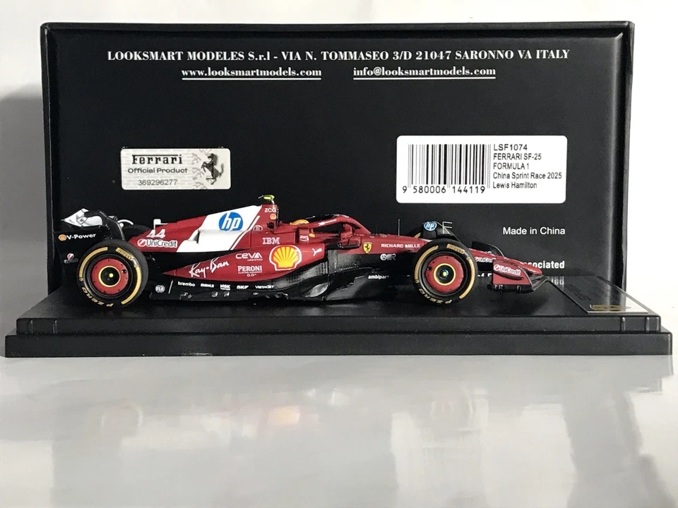 Looksmart LSF1074 Ferrari SF-25 Lewis Hamilton #44 P1 Sprint China GP 2025 1:43 - Imagen 2 de 4