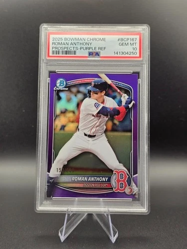 2025 Bowman Chrome Roman Anthony Purple Refractor /250 #BCP167 PSA 10 GEM MINT